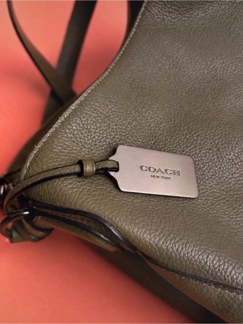 Coach Jumbo Edie Whiplash Leather Shoulder Bag 35819 Olive Green - Picture 2 of 5